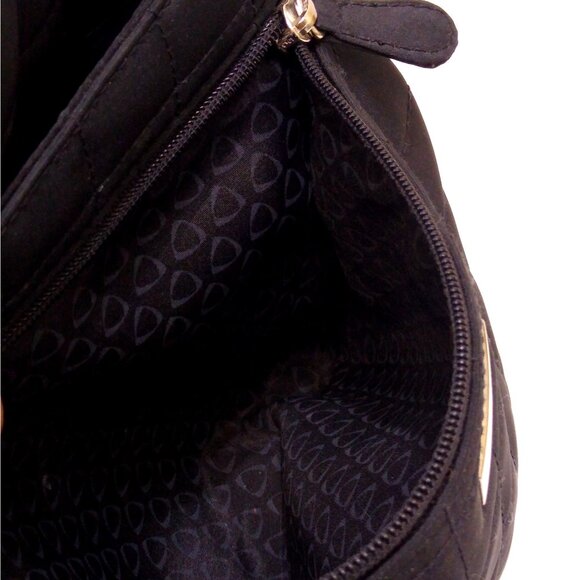 Liz Claiborne Quilted Black Tote Bag Double Straps Multiple Spacious Compartment - Picture 10 of 10